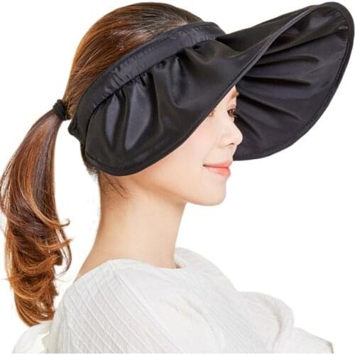 2020 New Fashion Style Women Sun Visor Hats Shell Empty Top Quickly-dry Wide Brim Summer Sun Hats For Female UPF 50