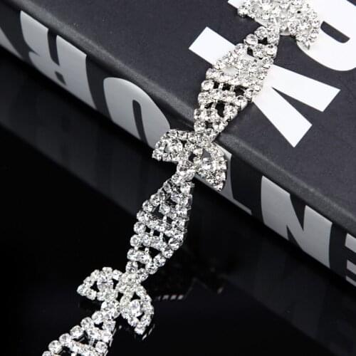 10Yards Braid Crystal Rhinestone Beaded Wedding Bridal Belt Applique Trim