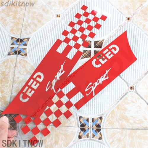 2pcs Car Square Sports Decal Front rear Door Sticker Styling Window Decoration For kia ceed 2017 2018 2013 2010 2011 accessories