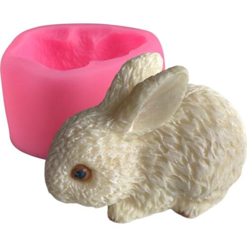 3D Easter Rabbit Mold DIY Aromatherapy Candle Modeling Candle Decorations Bunny Fondant Cake Chocolate Desser Silicone Mold