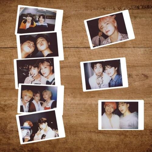 South Korean Groups Kpop Bangtan Boys Stickers Album Exhibition Made Paper Lomo Cards Photo Card Poster K-pop 8pc