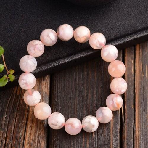 Genuine Natural Cherry Agate Orange Round Beads Woman Man Bracelet 7mm 8mm 9mm 10mm 11mm 12mm 13mm Crystal Bracelet AAAA