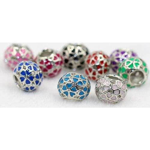 9 * 12mm hollow ball loose beads Tibetan silver alloy drip cherry 5mm Beads for European Charm bracelet DIY jewelry accessories