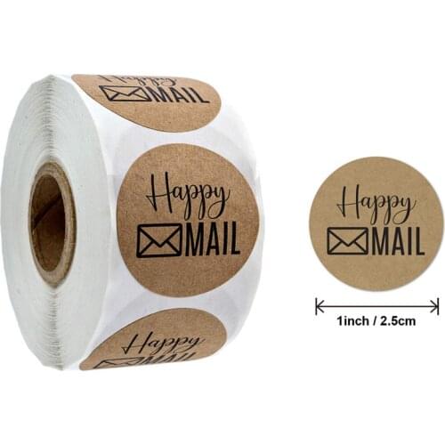 "Happy Mail" Label Stickers Bread Tags Thank you Stickers for small Business Mailing Supllies Envelope Packaging Sealing Sticker