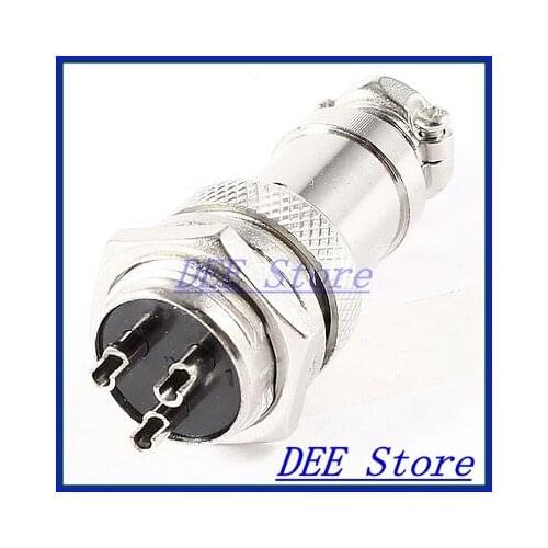 GX16 16mm Dia Aviation Plug Circular Micro Connector 3-Pin 3P Silver Tone