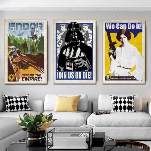 Disney Star War Darth Vader Canvas Paintings Retro Style Posters and Prints Creative Wall Art Picture for Living Room Home Decor