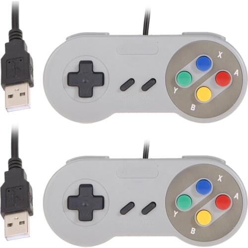 2pcs USB Game Pads Classic Famicom Controller for Super Nintendo SNES PC MAC PSP Operating Systems Games Phone Accessory
