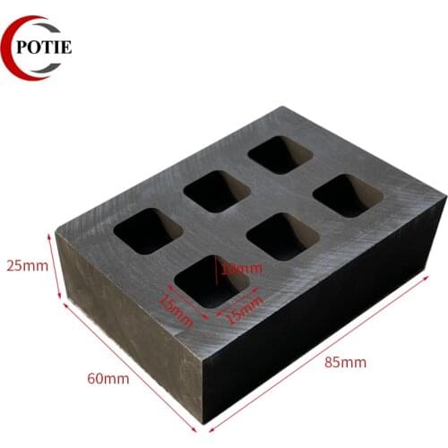 Square Shape High Purity Graphite Form Ingot Bar Combo Mold Melting Casting Refining Scrap Gold Silver