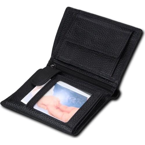 Top Layer Cowhide Mens Wallet Genuine Leather Short Men Wallets RFID Protection Card Holder Designer Male Purse Luxury Wallet