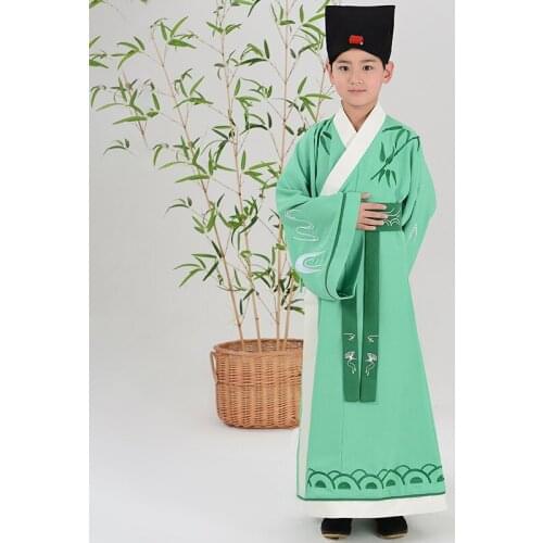Folk Ancient Chinese Costume Boys Stage Performance Outfit for Tang Dynasty Hanfu Robe Retro National Student Suit Cospaly