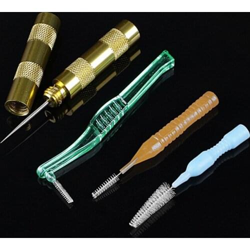 New Airbrush Spray Gun Nozzle Cleaning Repair Tool Kit Needle&Brush Set