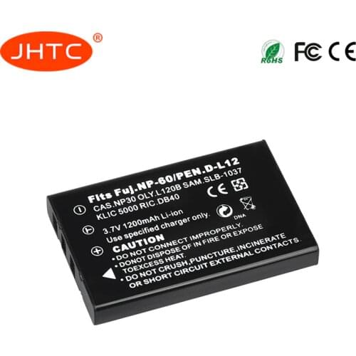 1200mAh NP-60 FNP60 SLB 1137 1037 CNP-30 K5000 D-Li2 Li-20B Battery for Fujifilm F50I F501 F401 F402 ZOOM F410 F60 NP60