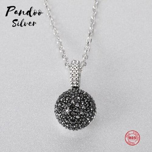 Fashion Charm Pure 925 Silver Original 1:1 Copy, Simple Sphere Exquisite Clavicle Chain Necklace Female Luxury Jewelry Gifts