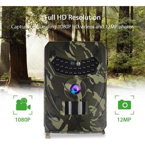 Hunting Camera 12MP Photo Trap Night Vision Trail Camera 1080P Scout Wild Hunter Camera Power supply 4 AA batteries Or DC 5 V