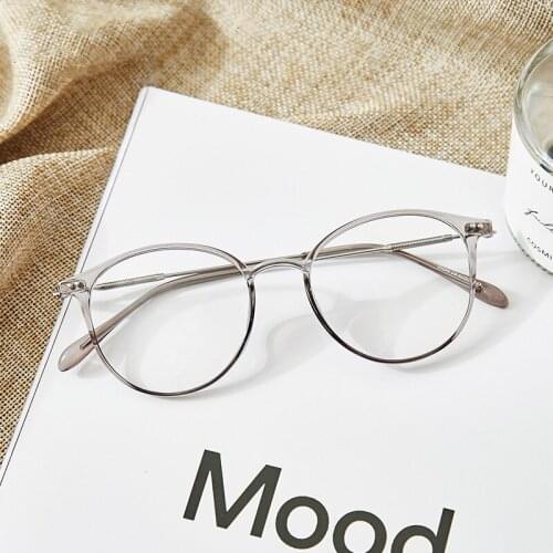 Acetate Glasses Frame Women Fashion Round Prescription Eyeglasses Ultralight Myopia Circle Eye Glasses Frame JDA3191