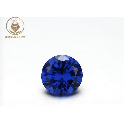 Wholesale Blue Zirconia High Quality Round Gemstone Beads Brilliant Cut 3.0mm-15mm DIY Jewelry And Accessories Making