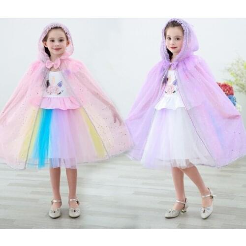 Halloween Frozen Elsa Anna Princess Cloak Childrens Girls Shawl Veils Outdoor Witch Cloak