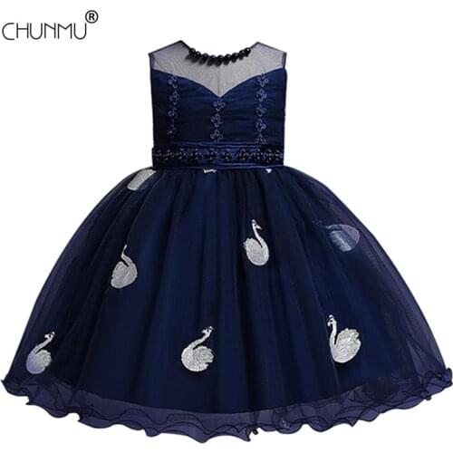 Beads Flower Girls Dress for Kids Toddler Princess Christmas Birthday Dresses Elegant Baby Girls Party Wedding Gown Clothing