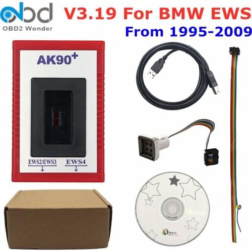 AK90+ Key Programmer For BMW V3.19 AK90 Plus For BMW EWS2/3/4 Car Key Code Reader AK90 For BMW AK90 + Car Key Programming Tool