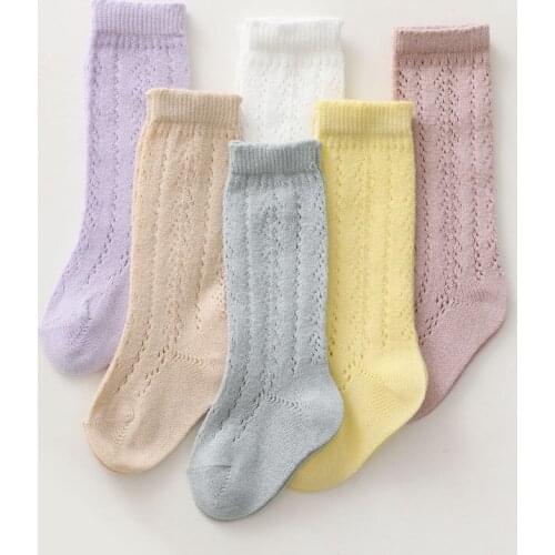 Brand New Newborn Baby Infant Girl Fishnet Stockings Non-Slip Knee High Lace Thin Stockings Princess Long Tube Booties 0-5Years