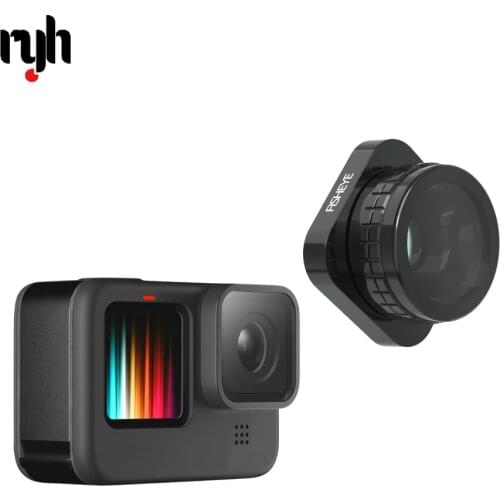Wide-angle Fisheye Lens for GoPro Hero 9 Black Action Camera Accessories 180 Degree Wide Angle Cameras Filter Lenses for Gopro9