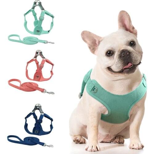 Dog Harness Vest No Pull Puppy Cat Outdoor Walking Harness Leash Set French Bulldog Collars Pet Supplies For Small Medium Dogs