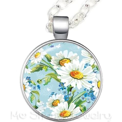 Trees Pattern Picture Design Glass Necklac European And American Jewelry Best Gift For Friends Sweater chain