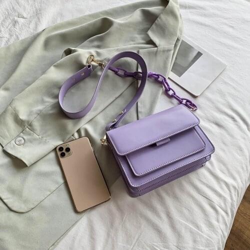 Women Chain Solid Color Crossbody Bag Summer Female PU Flap Daily Shoulder Pouch Youth Ladies Simple Versatile Bags For Women