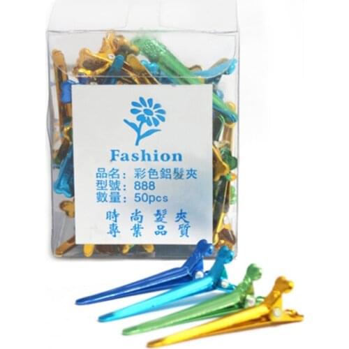 50Pcs/Box Metal Alligator Hair Clips Fix Section Holding Hair Clips Barber Accessories Hairdressing Hair Styling Tool Hair Clips