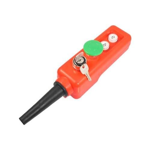 Green Mushroom 3 Position Key Selector Up Down Hoist Crane Push Button Switch
