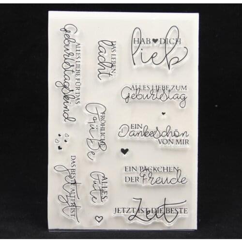 ZFPARTY German Words Transparent Clear Silicone Stamp/Seal for DIY scrapbooking/photo album Decorative card making