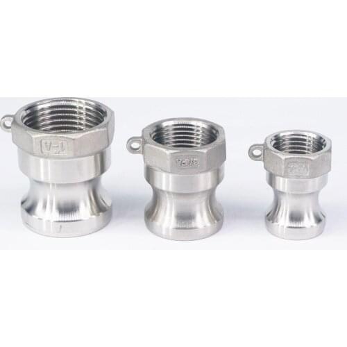 1/2" 3/4" 1" 1-1/4" 1-1/2" 2" 2-1/2" 3" 4" BSP Female Stainless Steel Type A Plug Camlock Fitting Groove Coupling