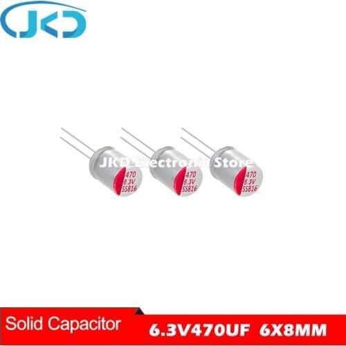 10PCS 6.3V 470UF 6*8mm New Motherboard Graphics Card Solid Capacitor Low ESR 470UF 6.3V High Quality