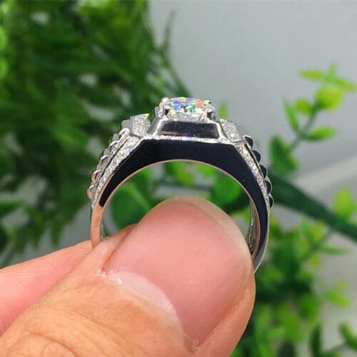 18K 750Au Gold Moissanite Diamond man Ring D color VVS With national certificate