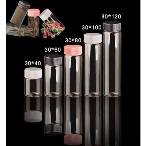 200pcs 15ml 25ml 40ml 50ml 60ml Glass Bottle Plastic Cap Wishing Empty Bottles Sample Storage Jars Diy Decor Crafts Bottle Jars