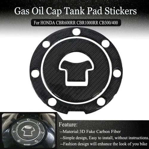For HONDA CBR600RR CBR1000RR CB300 CB400 Motorcycle 3D Tank Pad Sticker Decals Fuel Tankpad Protector Gas Cap Carbon Fiber Cover