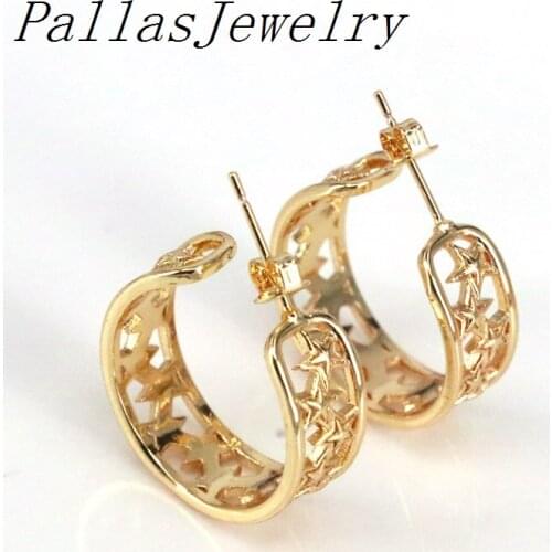 5Pairs Hollout Out Star Gold Earrings For Women Crystal Brass Earrings Circle Earring 2021 Good Quality Fashion Jewelry