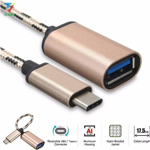 500pcs/lot Micro USB Cable USB 3.1 Type-C USB-C OTG Cable USB3.1 Male to USB2.0 Type-A Female Adapter Cord Charging mobile phone