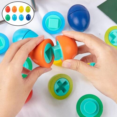 8Pcs Kids Toddler Montessori Shape and Color Count & Match Sorter Fun Matching Egg Early Education Learning Toys