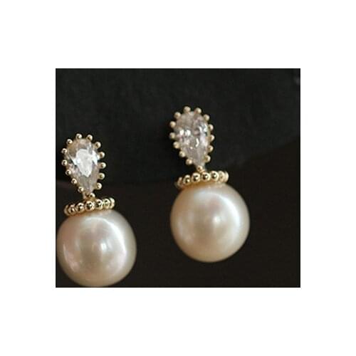 925 Sterling Silver Pearl Earrings For Women 14k Gold Light Luxury Temperament Wedding Party Jewelry Mothers Day Gift