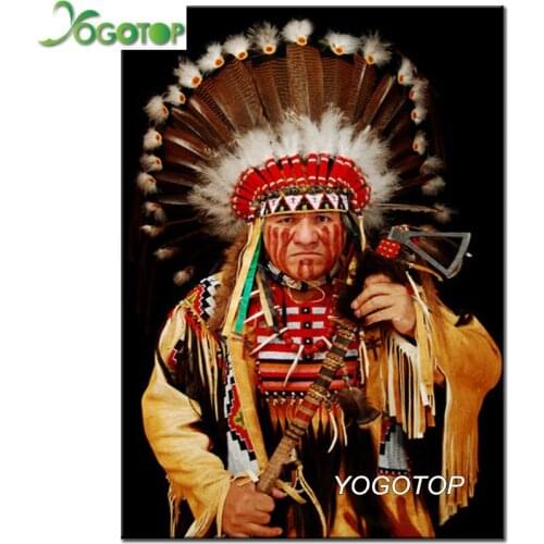 YOGOTOP Diy Diamond painting Indian men mazayka bead embroidery 5d Full Cross Stitch Rhinestone mosaic Art YY844
