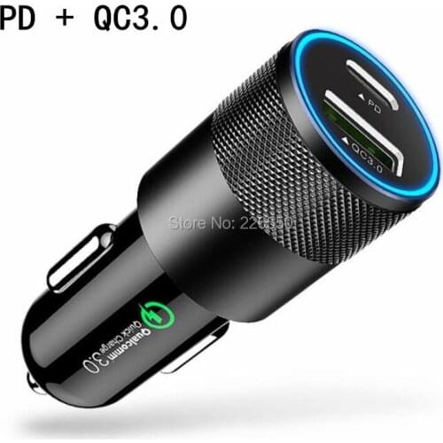 QC3.0 PD Fast Car Charger for iP 11 Pro max XS Max XR 8 Plus Chargers Car Charging Type C for Samsung S9 S10 s10plus note10
