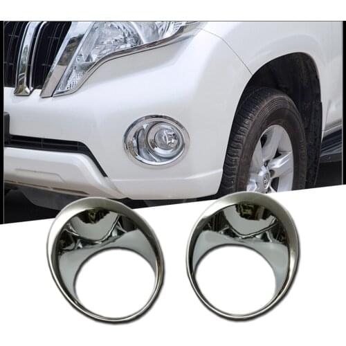 Car Accessories Front Fog Lamp Light Overlay Cover Trim For Toyota Land Cruiser 150 Prado LC150 FJ150 2010-2019 ABS Chrome