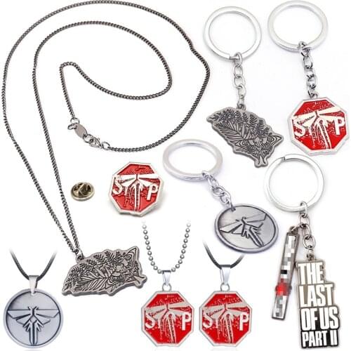 Game The Last of Us 2 Keychain Metal Pendant Keyring Bead Chains Necklace For Men Car Jewelry llavero Porte Clef Chaveiro Gift
