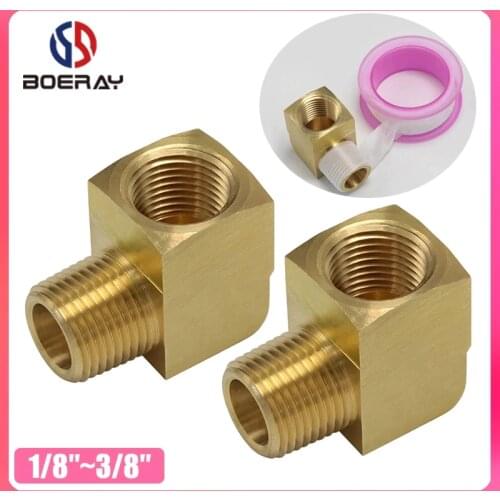 2pcs 1/8" 1/4" 3/8" 1/2" Hose Pipe Fitting 90 Degree Brass Street Elbow with NPT Thread (Model 3400)