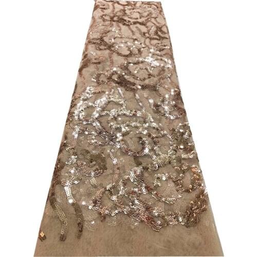 French Lace Fabric 2021 High Quality African Lace Fabric Heavy Sequins Nigerian Mesh Lace Fabrics For Wedding Sewing YJ-130