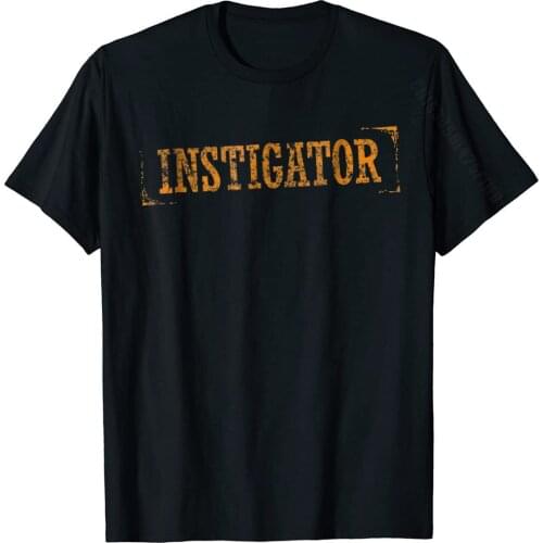 Instigator Funny Distressed Stamp Birthday T-Shirt Tshirts For Adult Party Tops & Tees Retro Casual Cotton