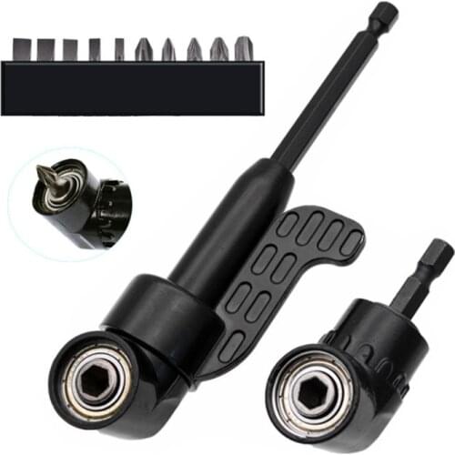 Flexible Hex Shaft Screwdriver Power Drill Bit Extension 105 Degrees Corner Device + Screwed Joint Magnetic Angle Driver
