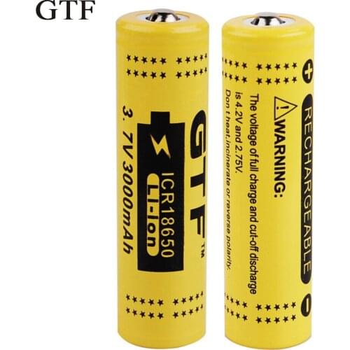 GTF 2 Original Charge 3.7 V 3000 mAh 18650 Protected PCB Accumulator Li-Ion Battery Power Accumulator Battery Battery