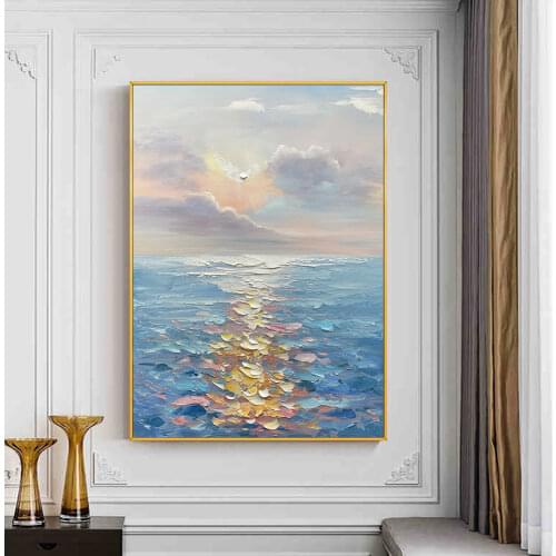 New Abstract Large Sizes Handmade Oil Painting On Canvas Abstract Landscape Wall Art Pictures For Living Room Decoration Unframe